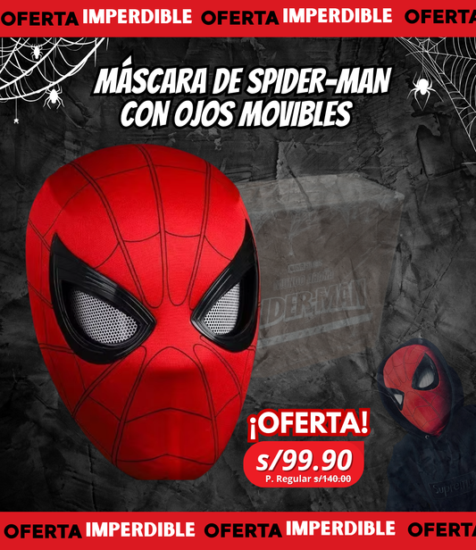 MASCARA DEL HOMBRE ARAÑA CON OJOS MOVIBLES